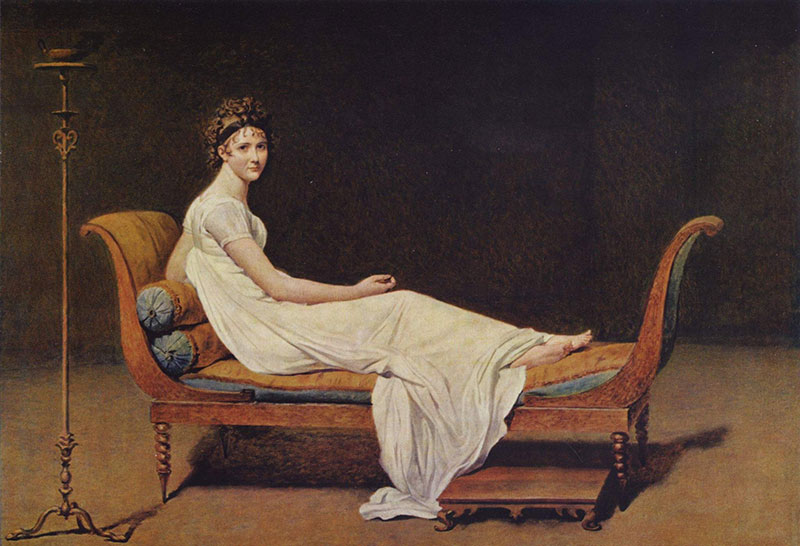 Madame Récamier par Jacques Louis David en 1800