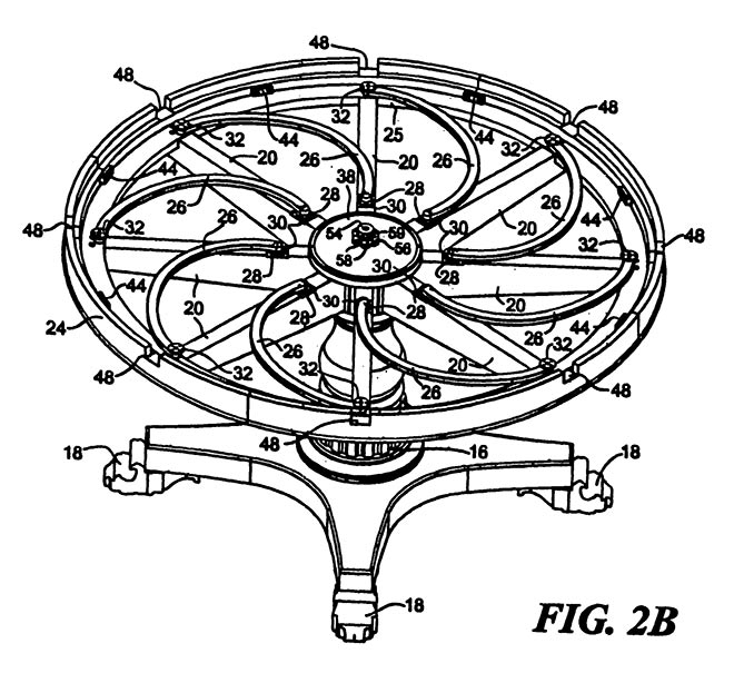 Dessin original du mécanisme du brevet de la table Jupe
