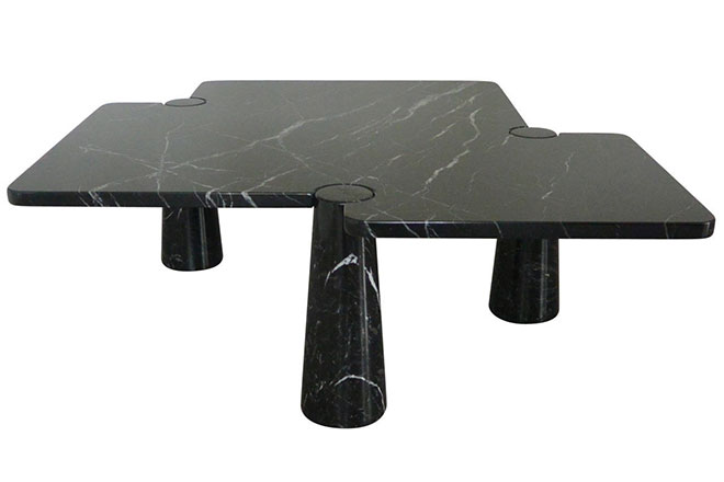Table basse marbre noir - Collection Eros - Angelo Mangiarotti