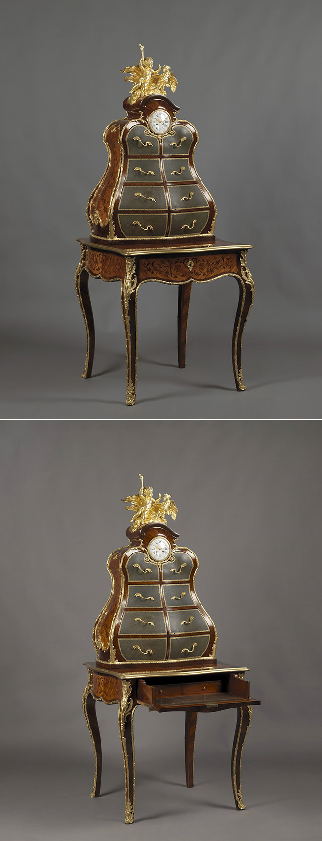Secrétaire cartonnier vers 1880 style Louis XV - © Adian Alan